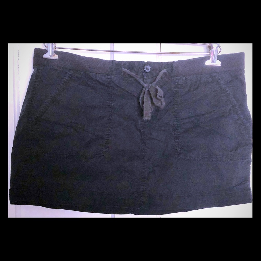 Black cargo skirt